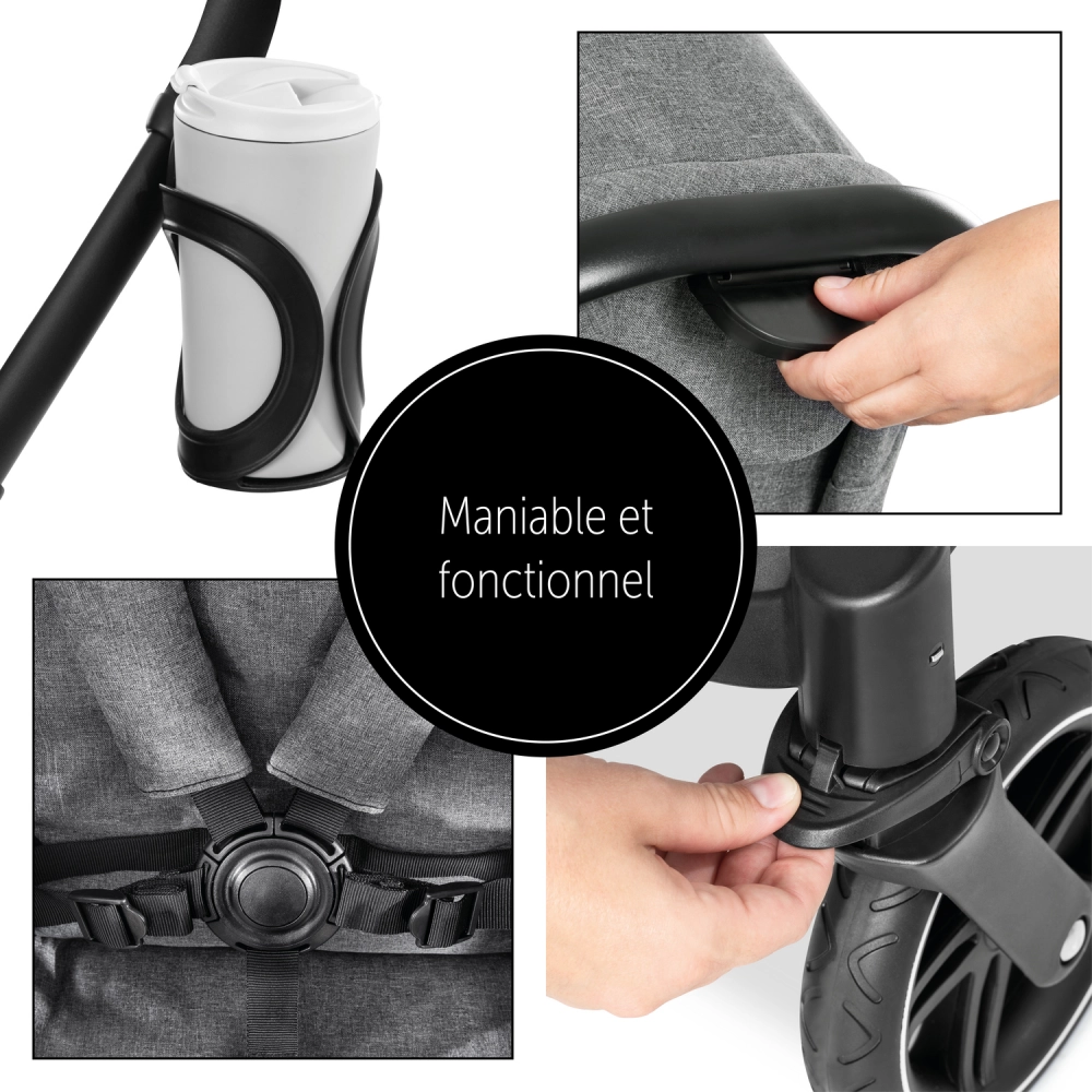 Poussette Double Hauck Atlantic Twin - Melange Grey