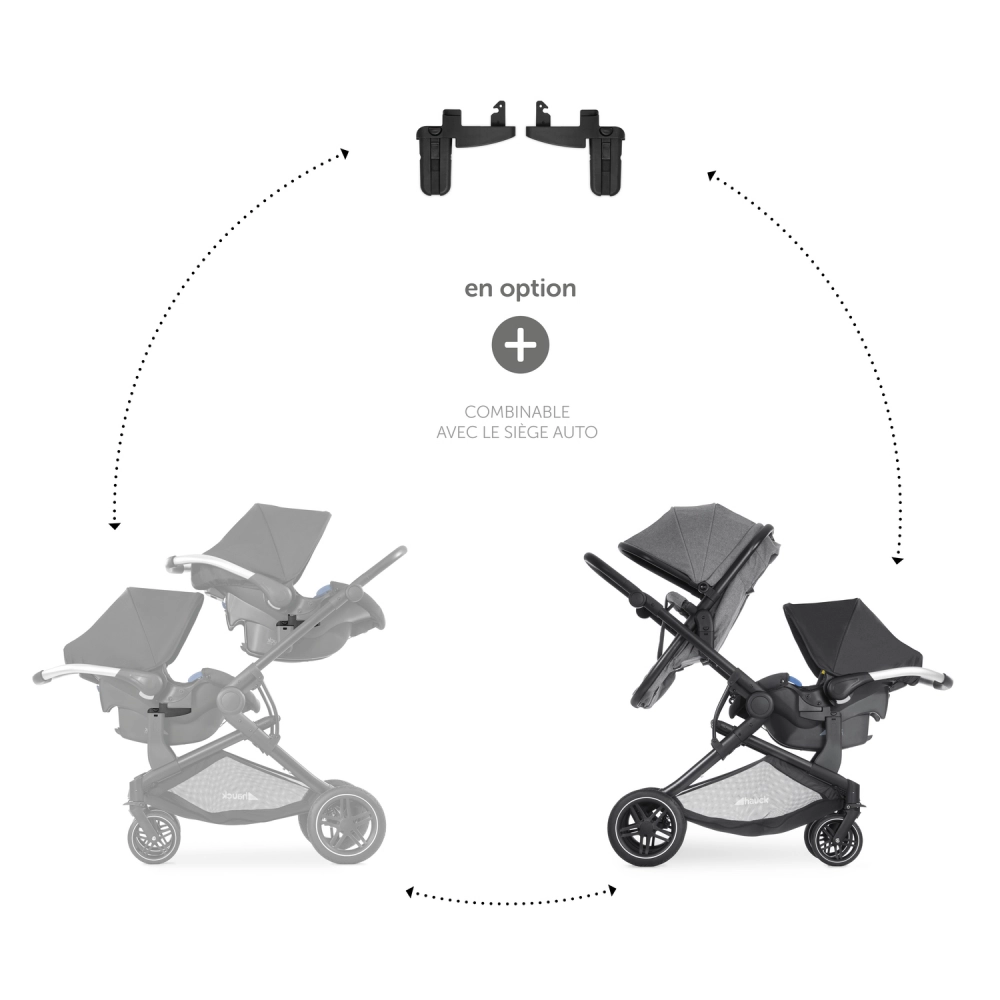 Poussette Double Hauck Atlantic Twin - Melange Grey