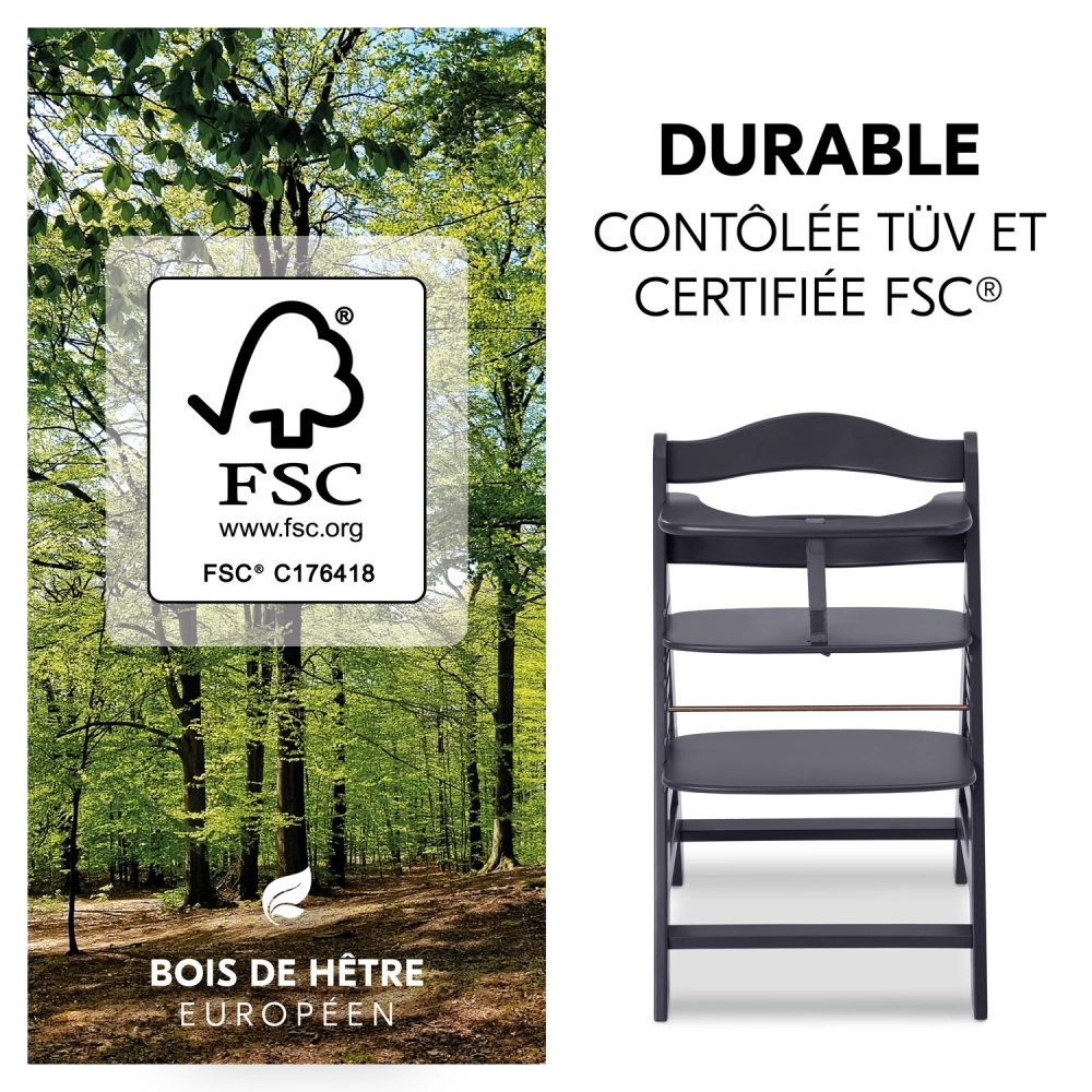 Chaise Haute Hauck Alpha+ - Dark Grey