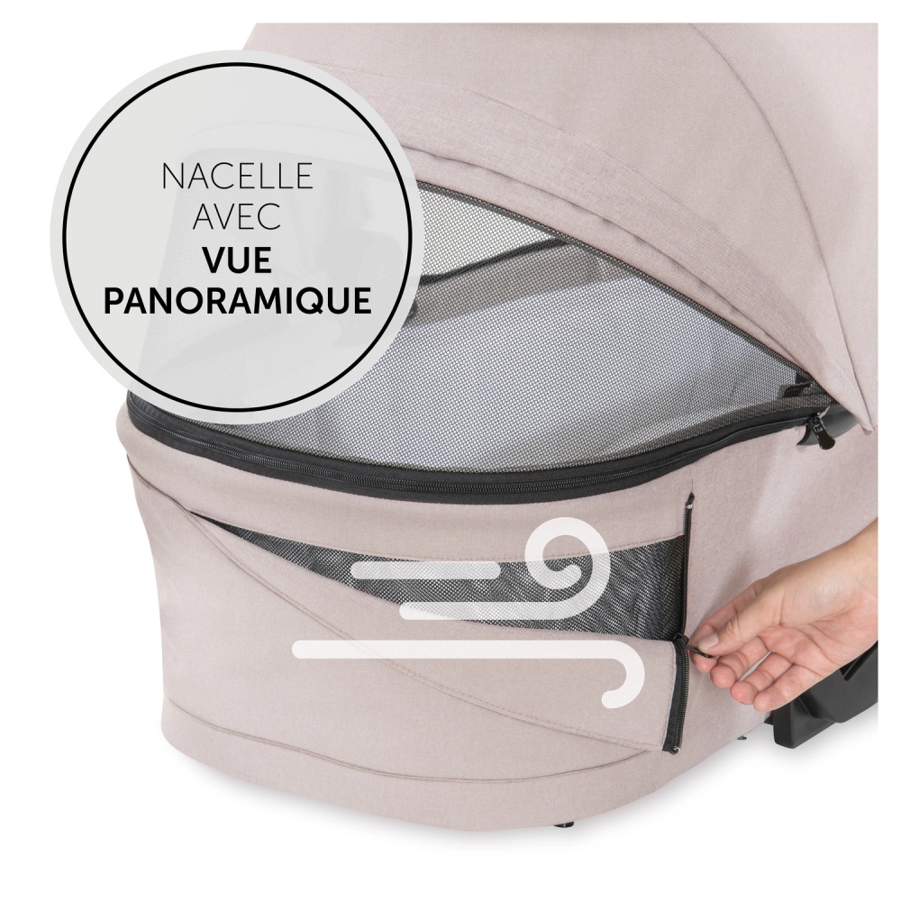 Poussette Hauck Vision X + Nacelle - Melange Beige