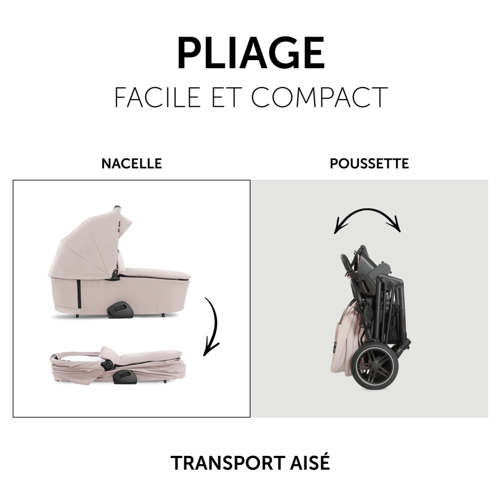 Poussette Hauck Vision X + Nacelle - Melange Beige