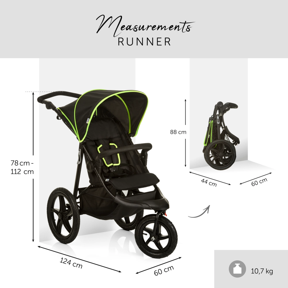 Poussette Hauck Runner - Black/Neon Yellow