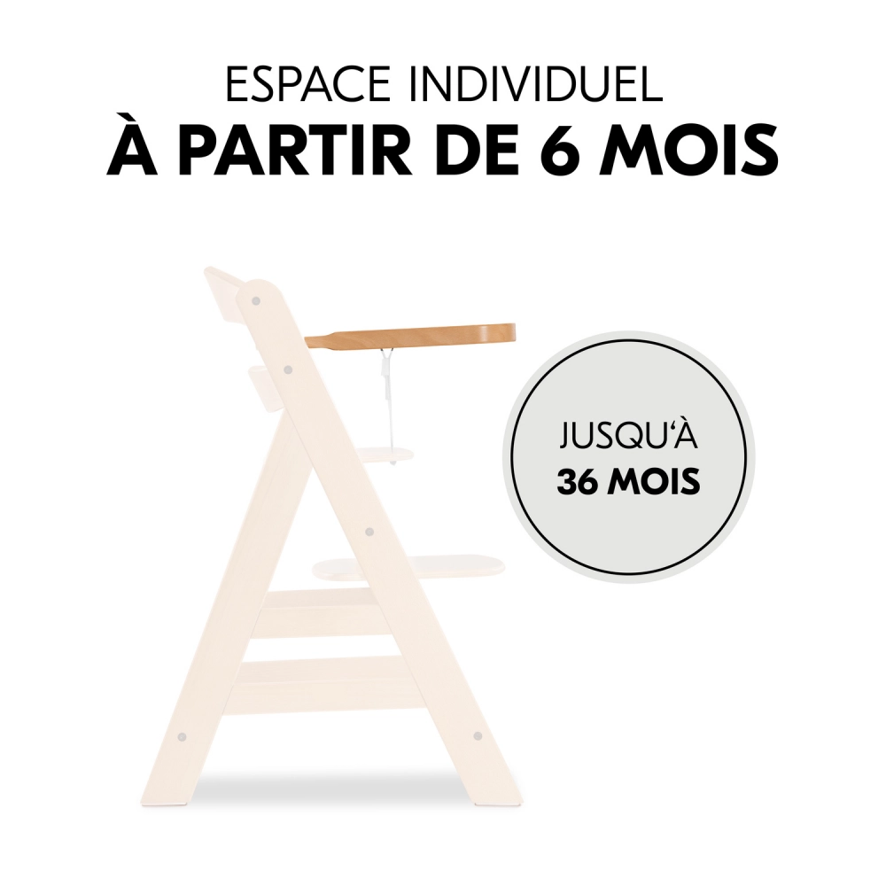 Plateau Repas Hauck Alpha Wooden - Natural