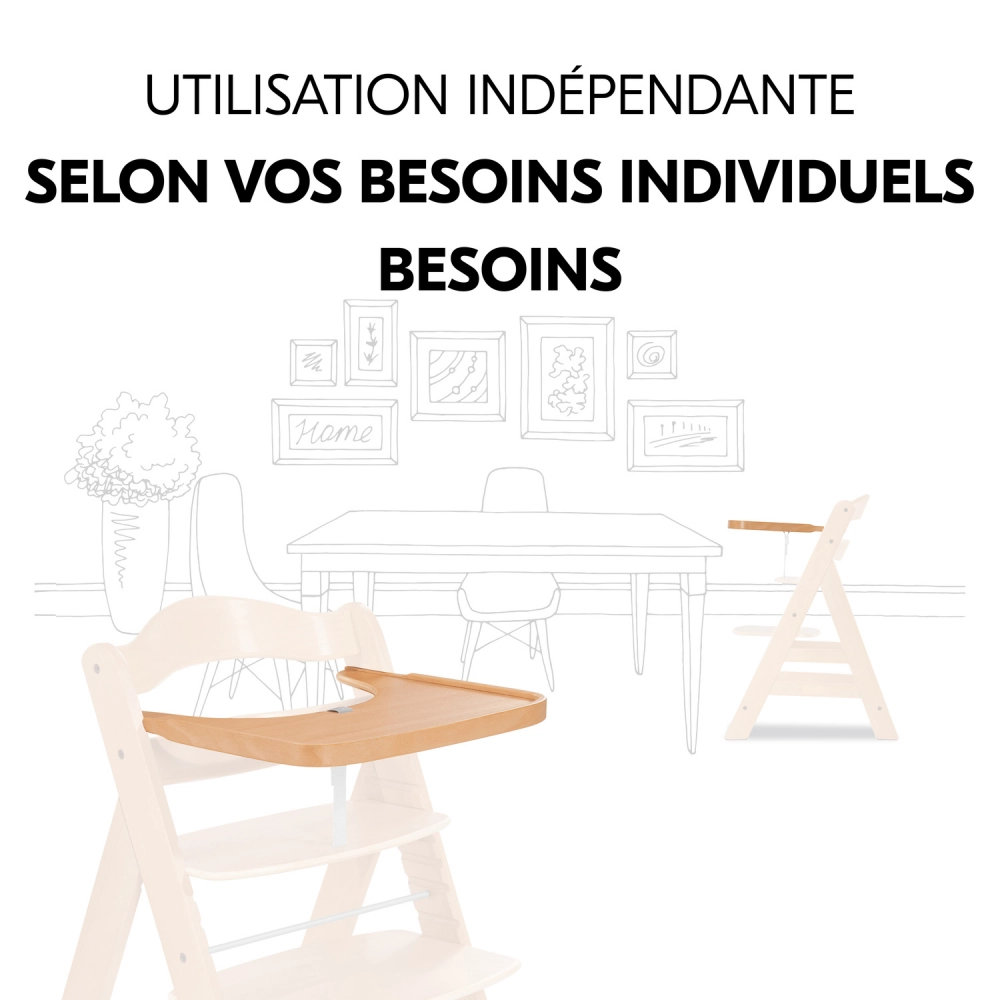 Plateau Repas Hauck Alpha Wooden - Natural