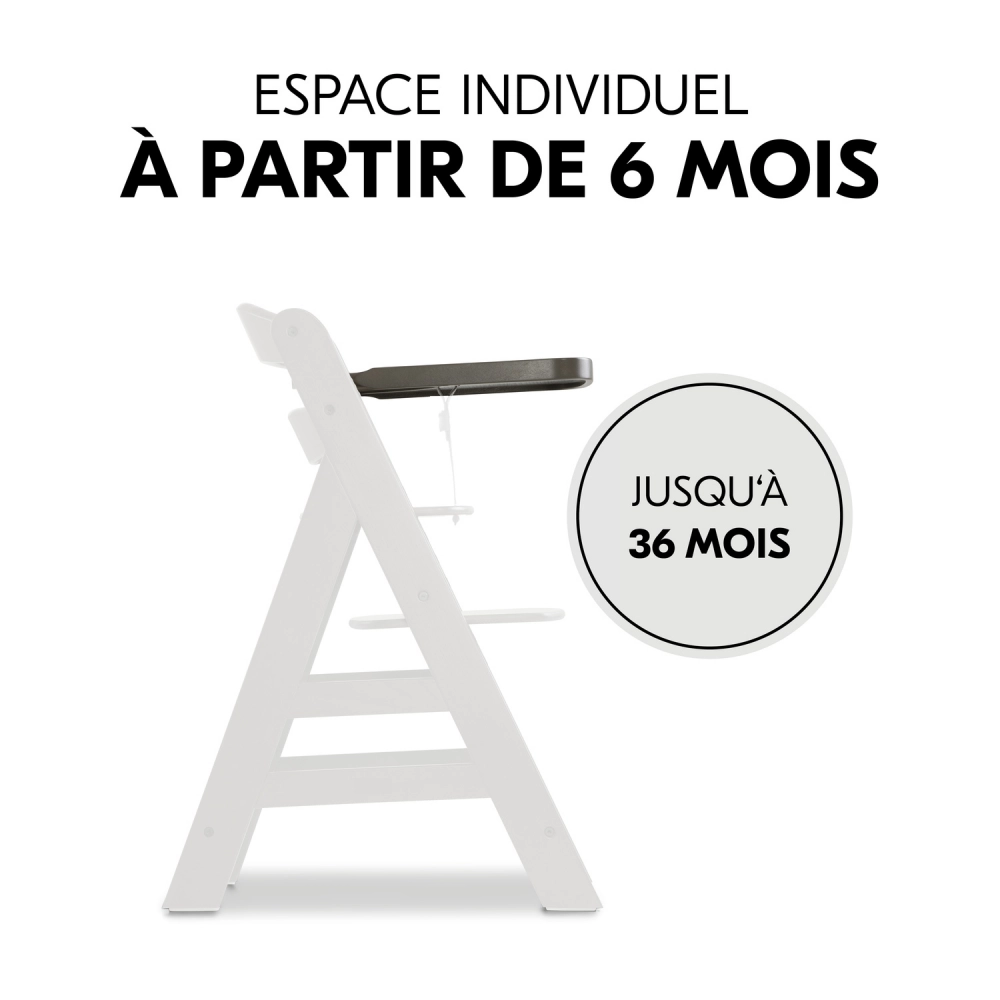 Plateau Repas Hauck Alpha Wooden - Charcoal
