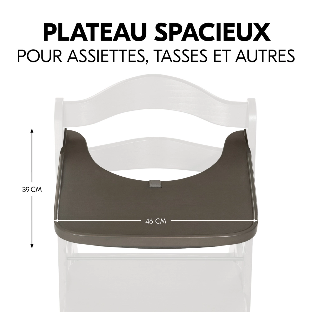 Plateau Repas Hauck Alpha Wooden - Charcoal