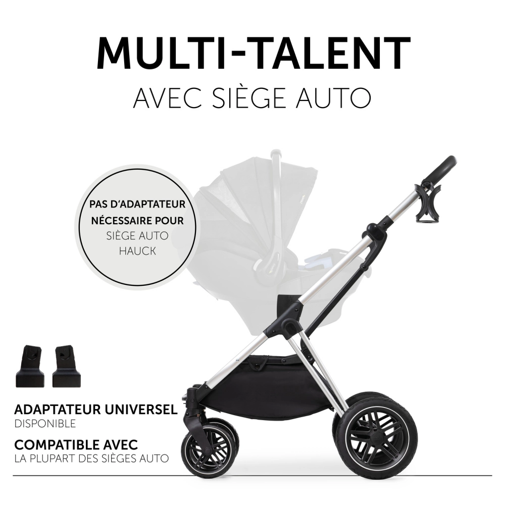 Poussette Hauck Vision X + Nacelle - Melange Rose