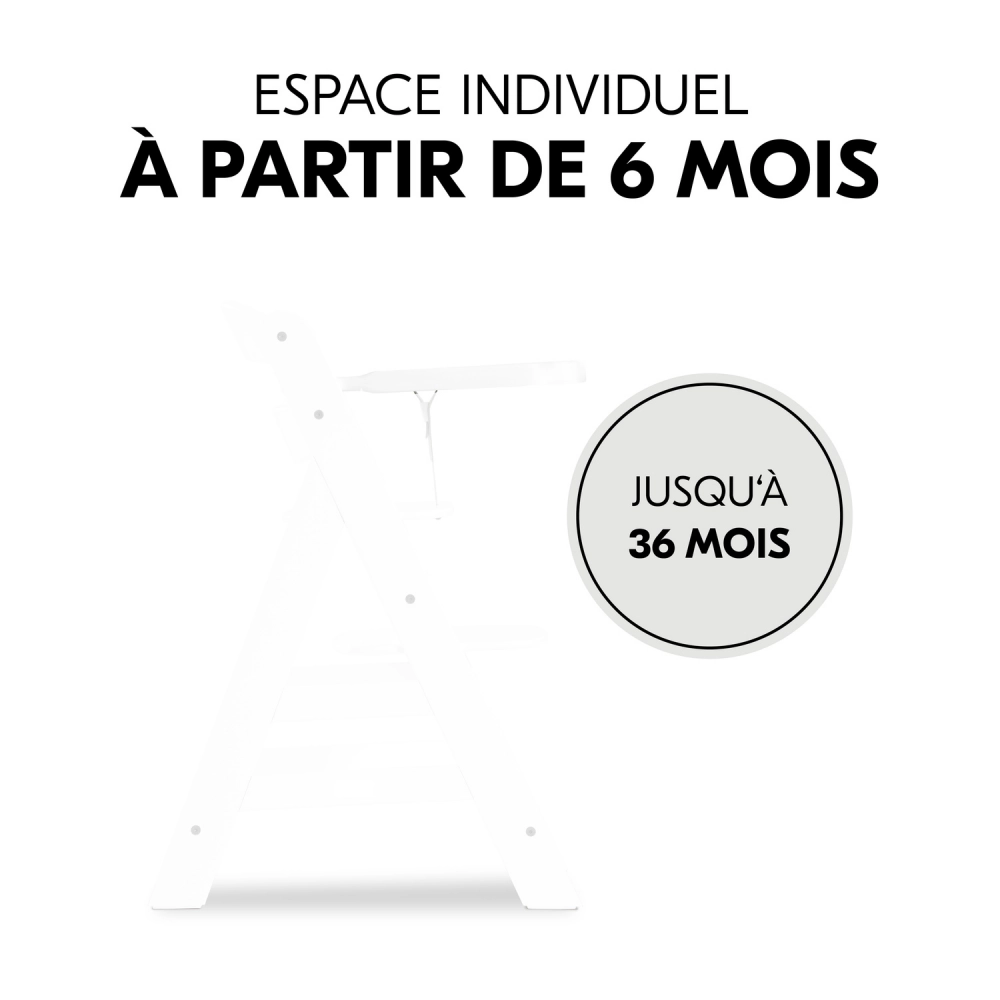 Plateau Repas Hauck Alpha Wooden - White