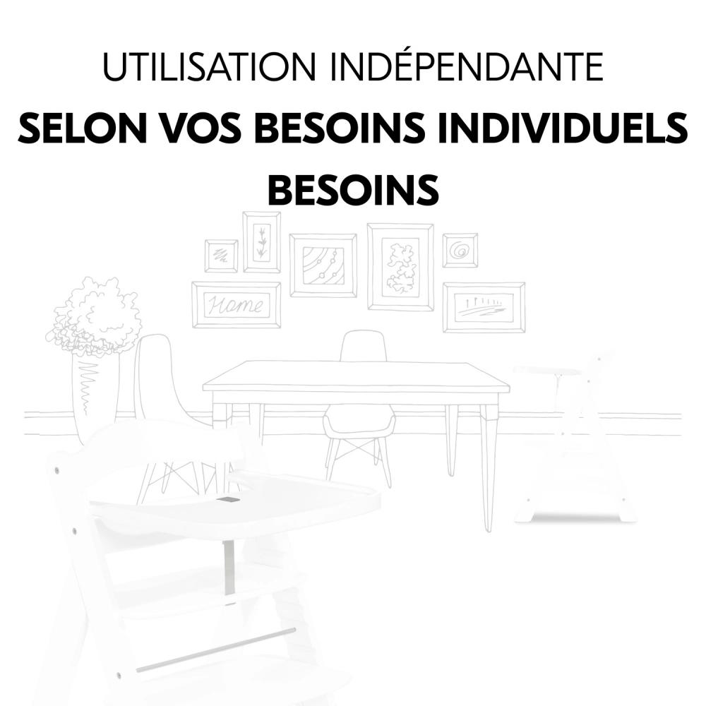 Plateau Repas Hauck Alpha Wooden - White