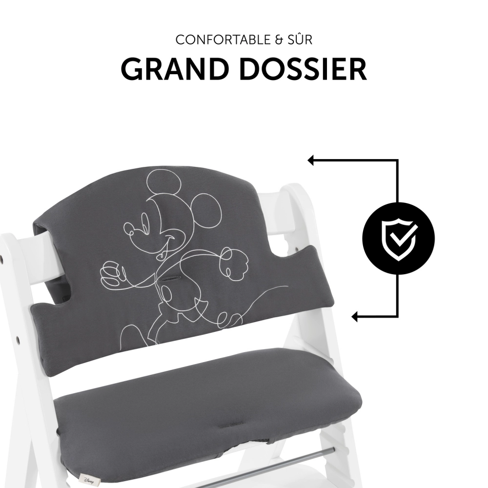 Coussin Chaise Haute Hauck Select - Mickey Mouse Anthracite