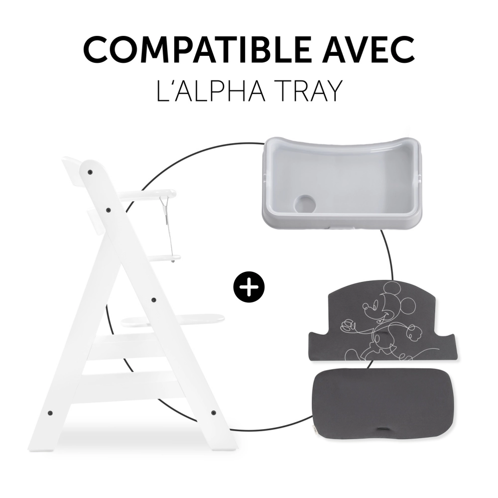 Coussin Chaise Haute Hauck Select - Mickey Mouse Anthracite