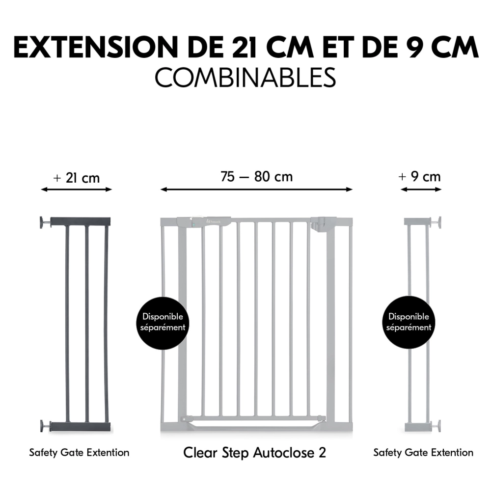 Extension 21cm Barrière de Sécurité Hauck - Dark Grey