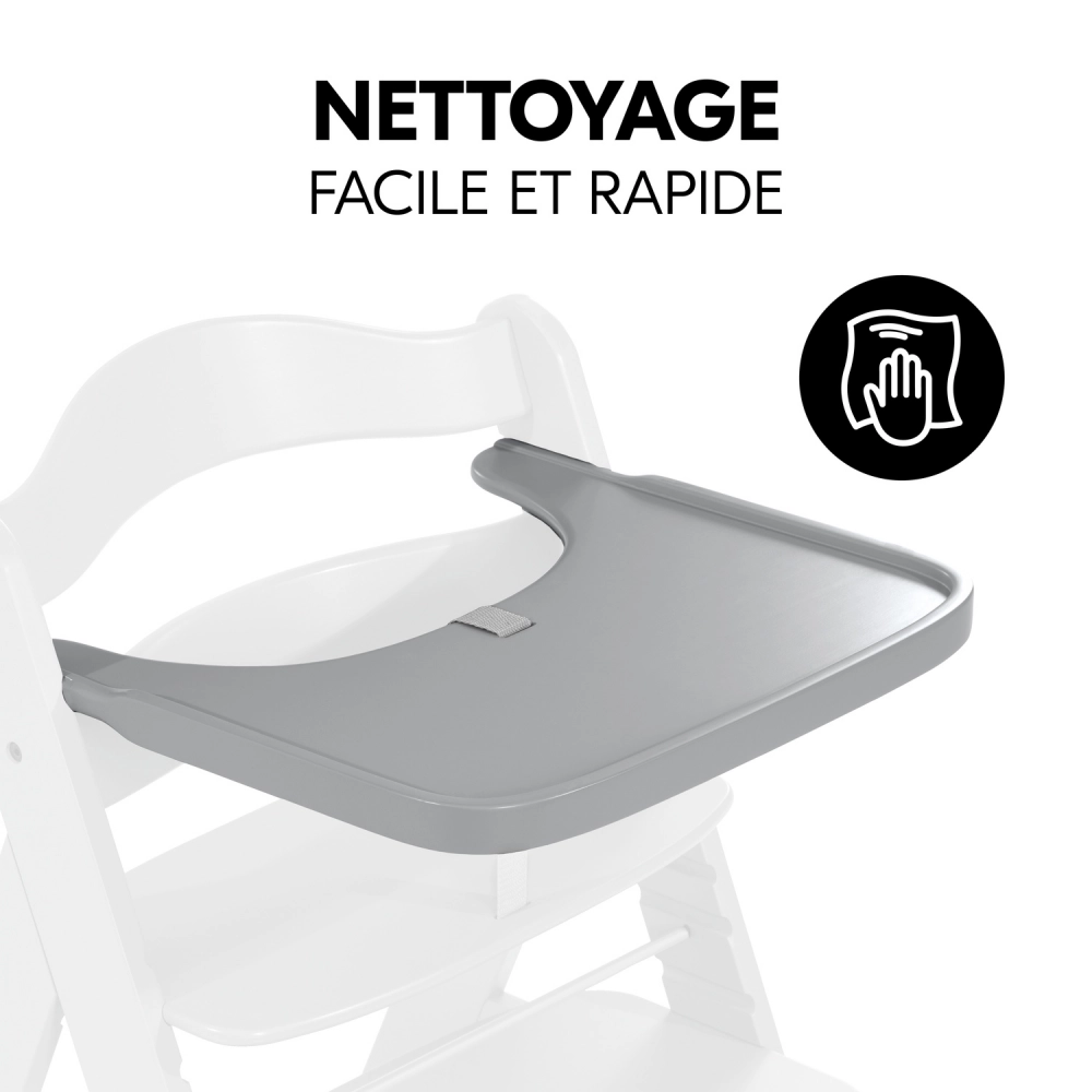 Plateau Repas Hauck Alpha Wooden - Grey