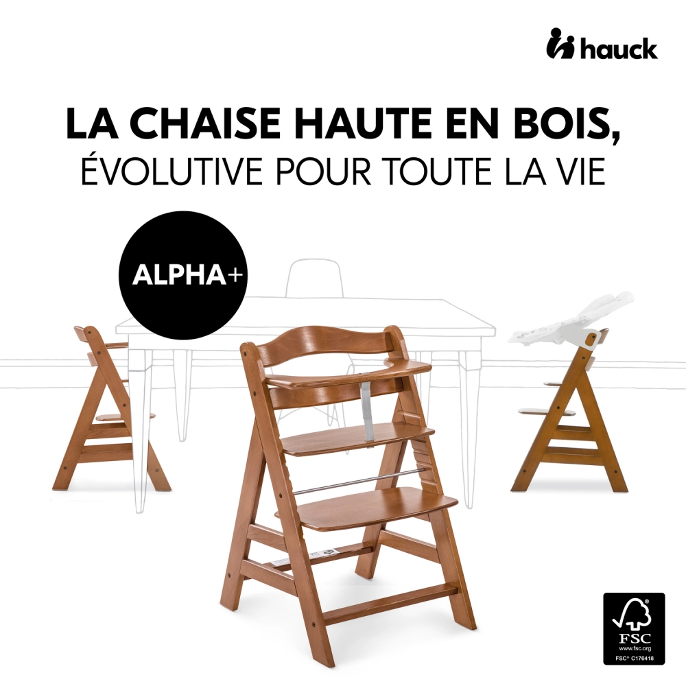 Chaise Haute Hauck Alpha+ - Walnut