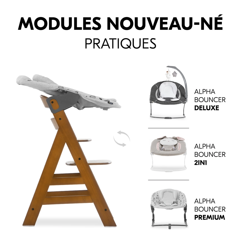 Chaise Haute Hauck Alpha+ - Walnut