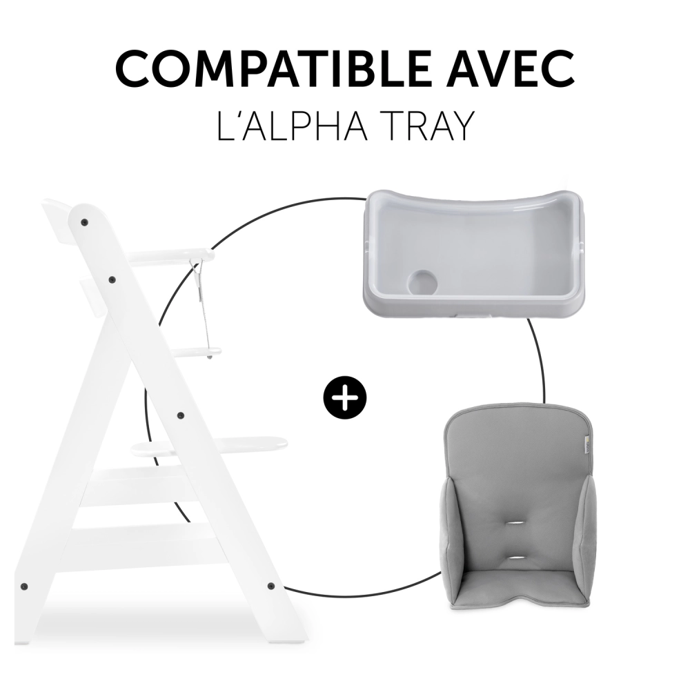 Coussin réducteur pour chaises hautes en bois  Alpha Cosy Comfort Stretch-grey - Stretch Grey