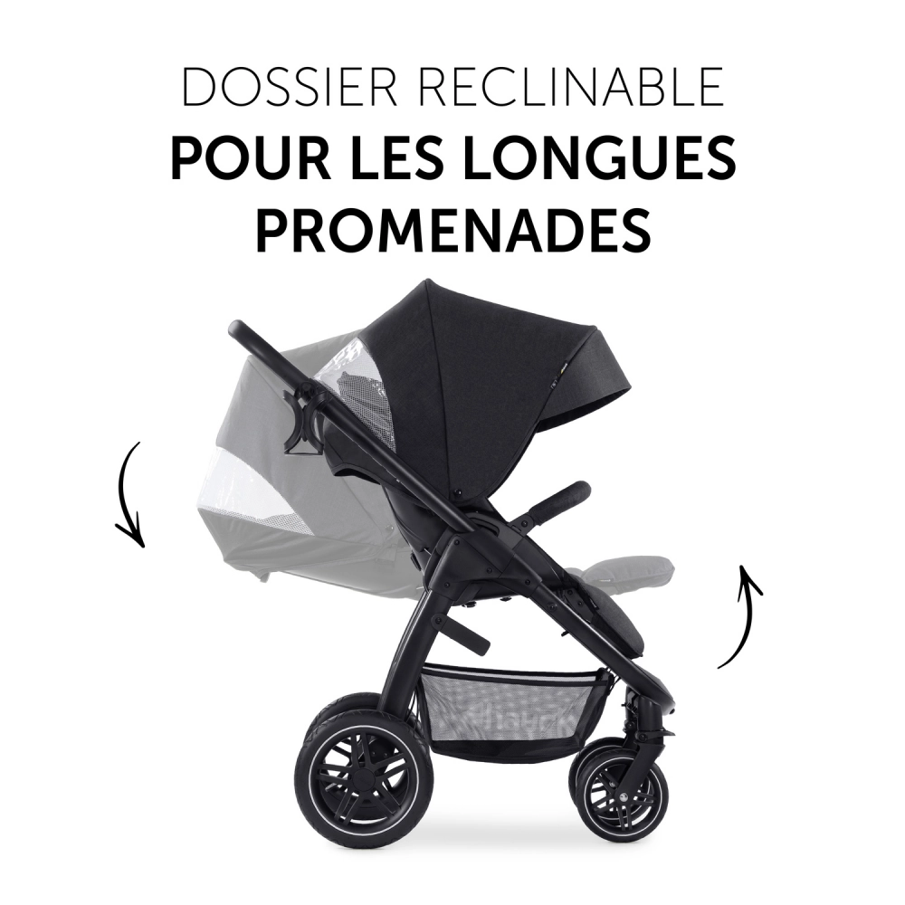 Poussette Hauck Saturn R + Nacelle - Melange Black