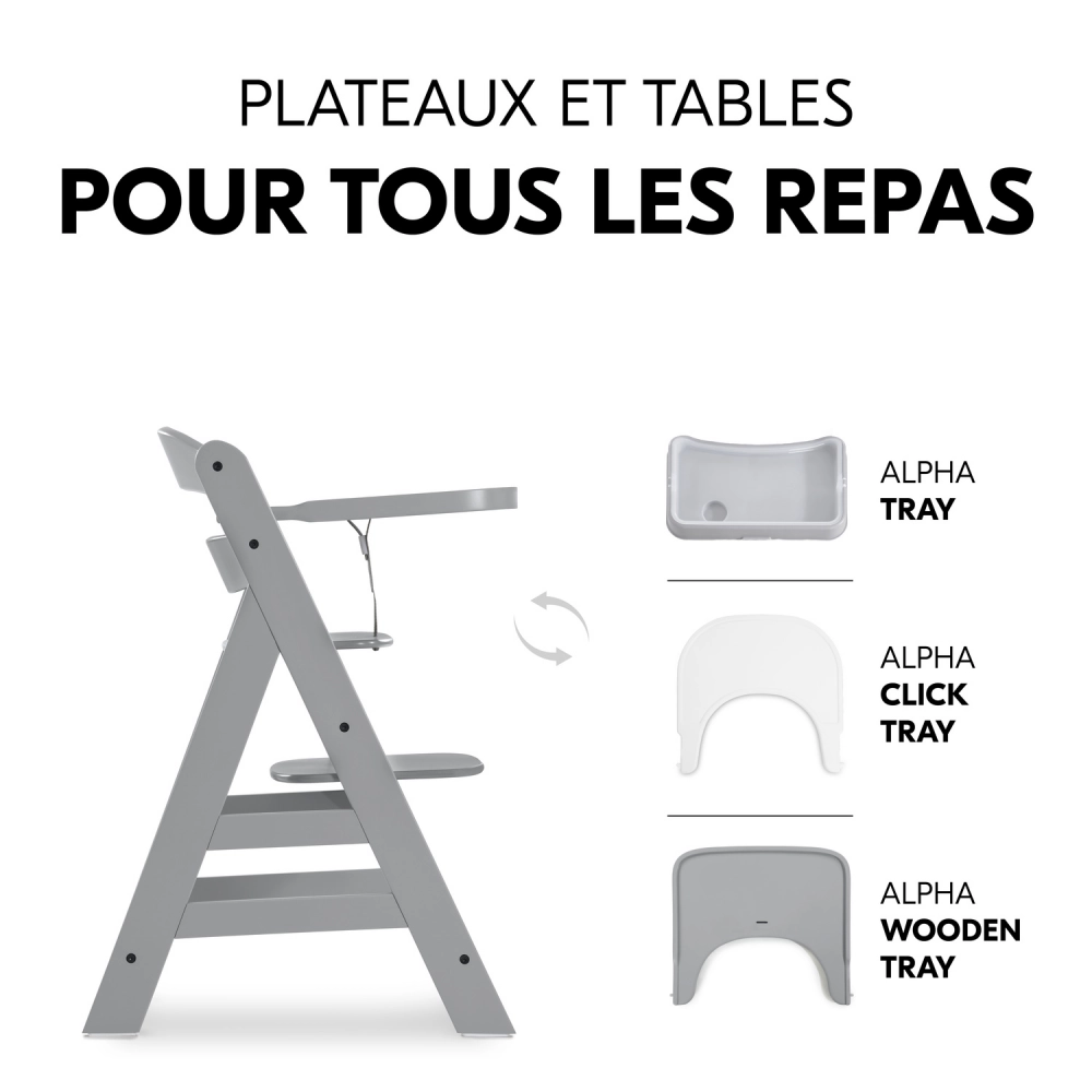 Chaise Haute Hauck Alpha+ - Grey