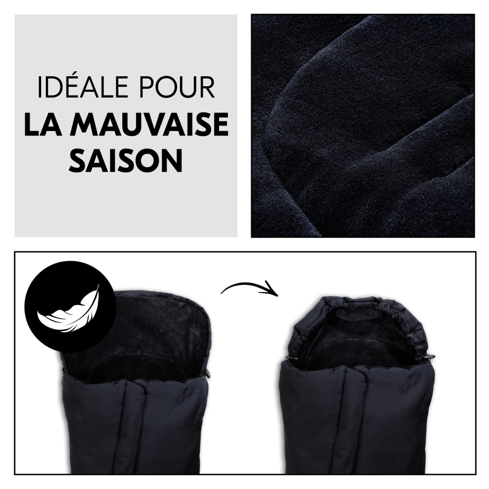 Chancelière Pushchair Footmuff  Winter Black - Black