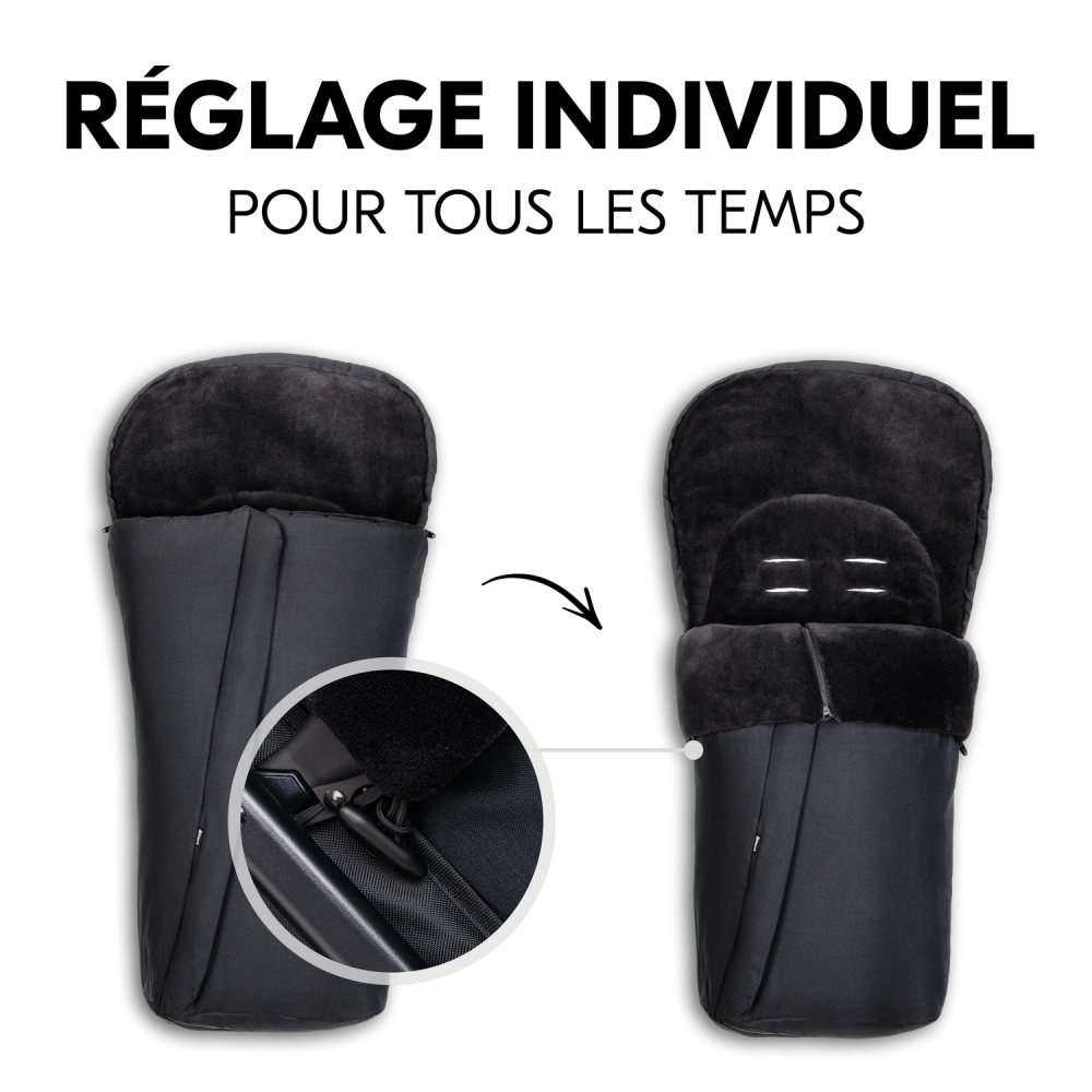 Chancelière Pushchair Footmuff  Winter Black - Black