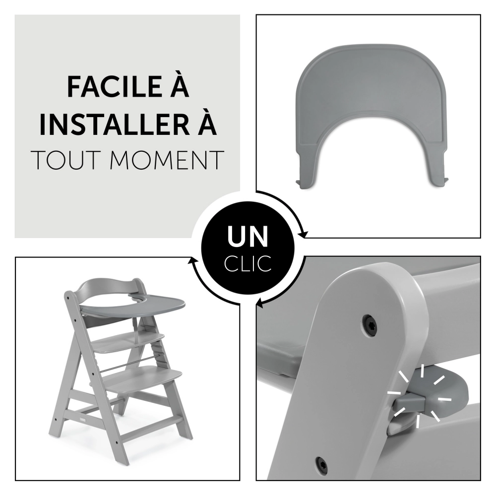 Plateau Repas Hauck Alpha Click - Grey