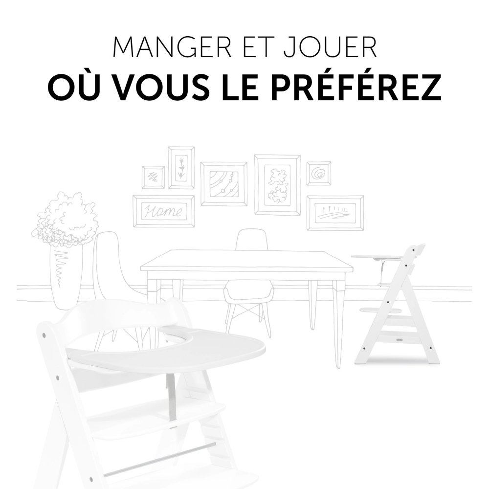 Plateau Repas Hauck Alpha Click - White