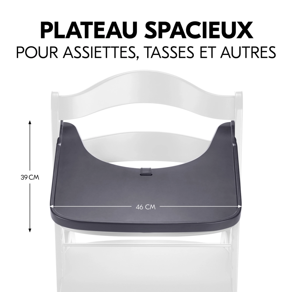 Plateau Repas Hauck Alpha Wooden - Dark Grey