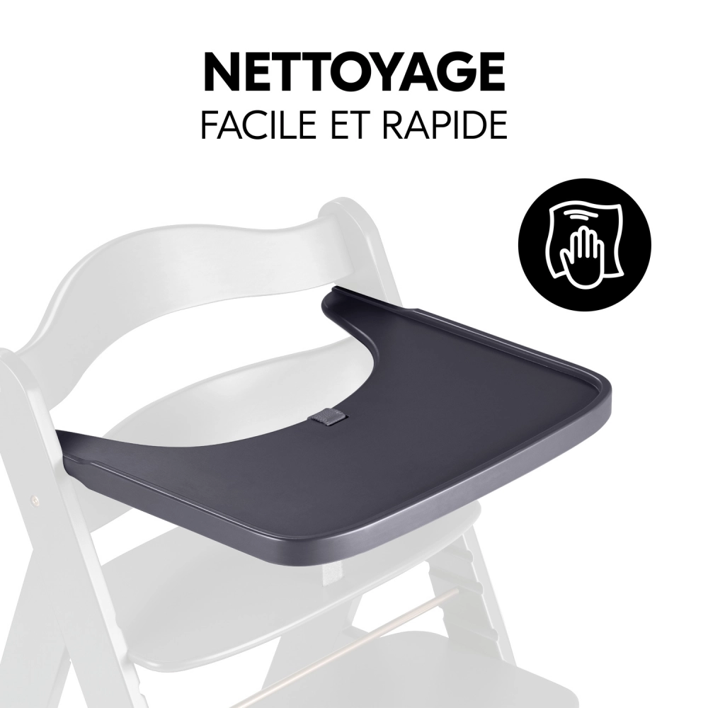 Plateau Repas Hauck Alpha Wooden - Dark Grey