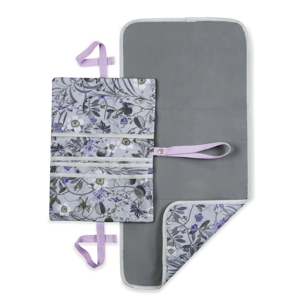 Pochette à langer avec matelas amovible Change N Walk Floral Grey - Grey