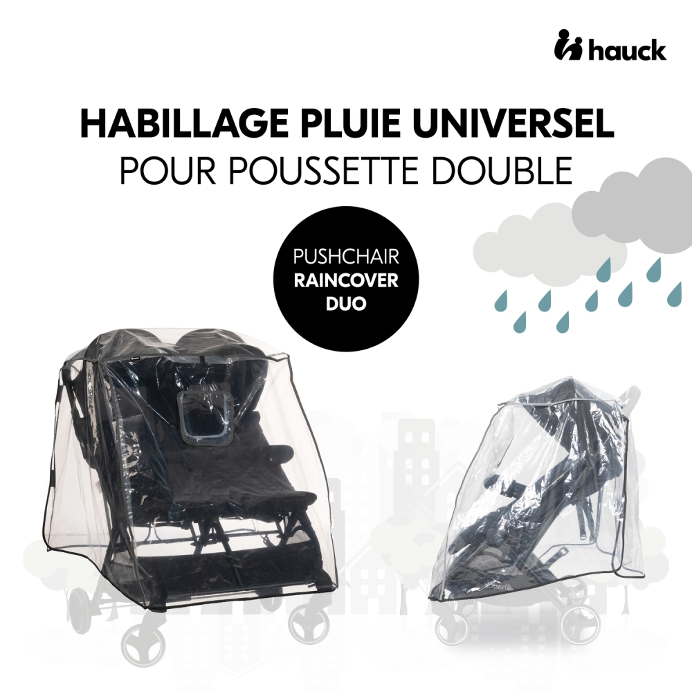 Habillage Pluie Hauck Poussette Double - Univers Poussette