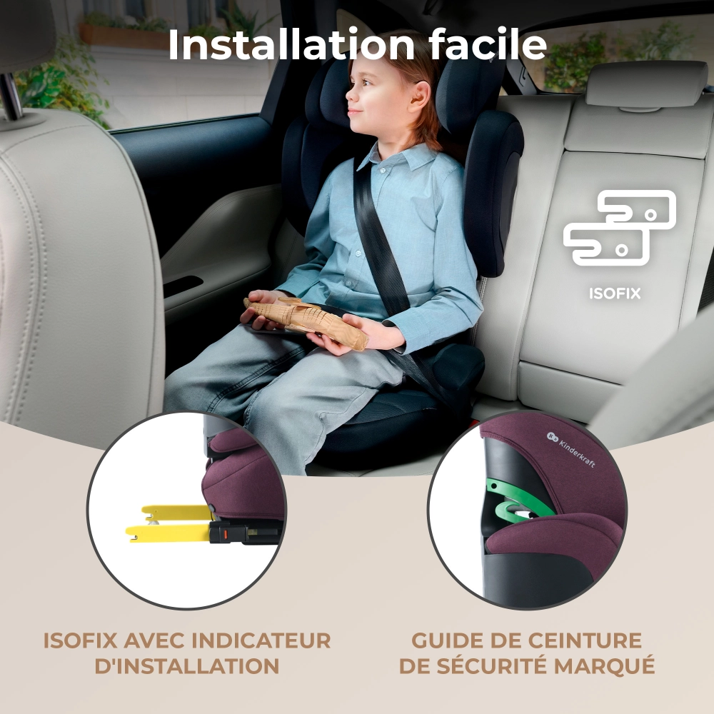 Siège Auto 100-150 cm Kinderkraft XPand 2 I-Size - Cherry Pearl