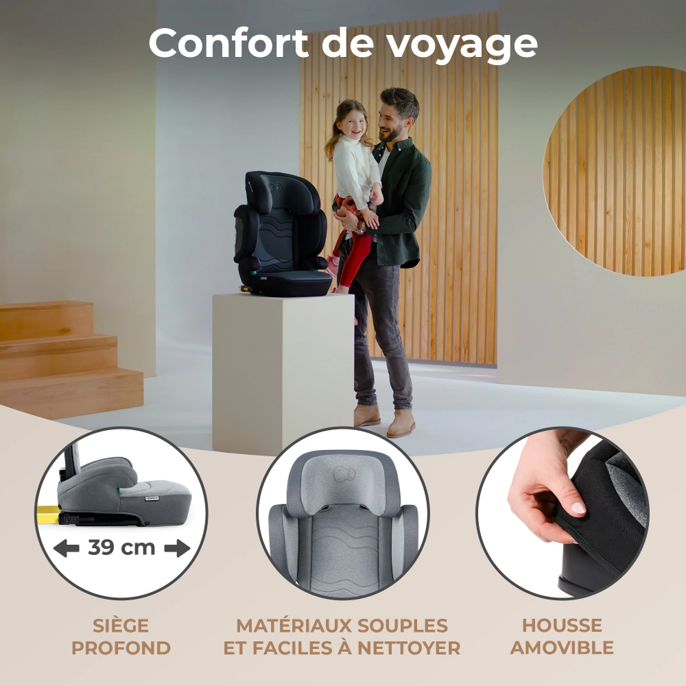 Siège Auto 100-150 cm Kinderkraft XPand 2 I-Size  - Rocket Grey