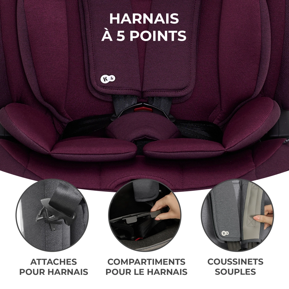 Siège Auto 76-150 cm Kinderkraft ONETO3 i-Size - Cherry Pearl