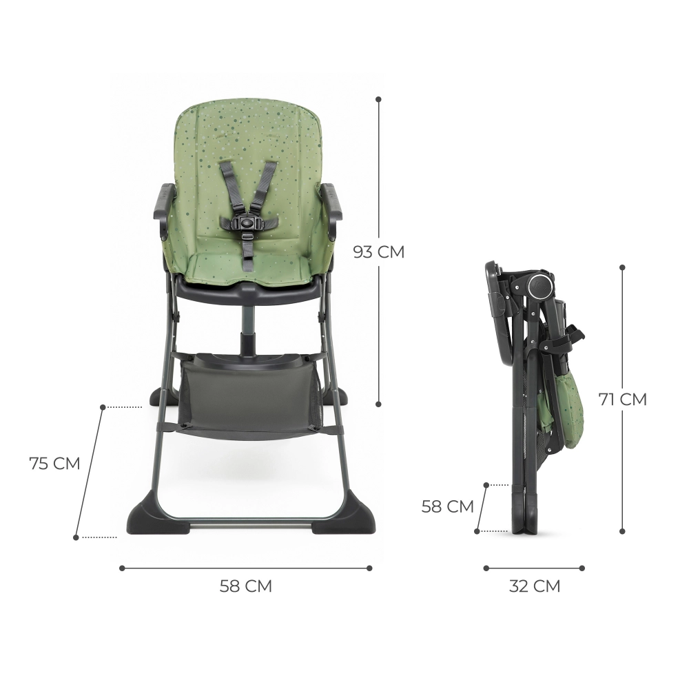 Chaise haute Kinderkraft Foldee - Green