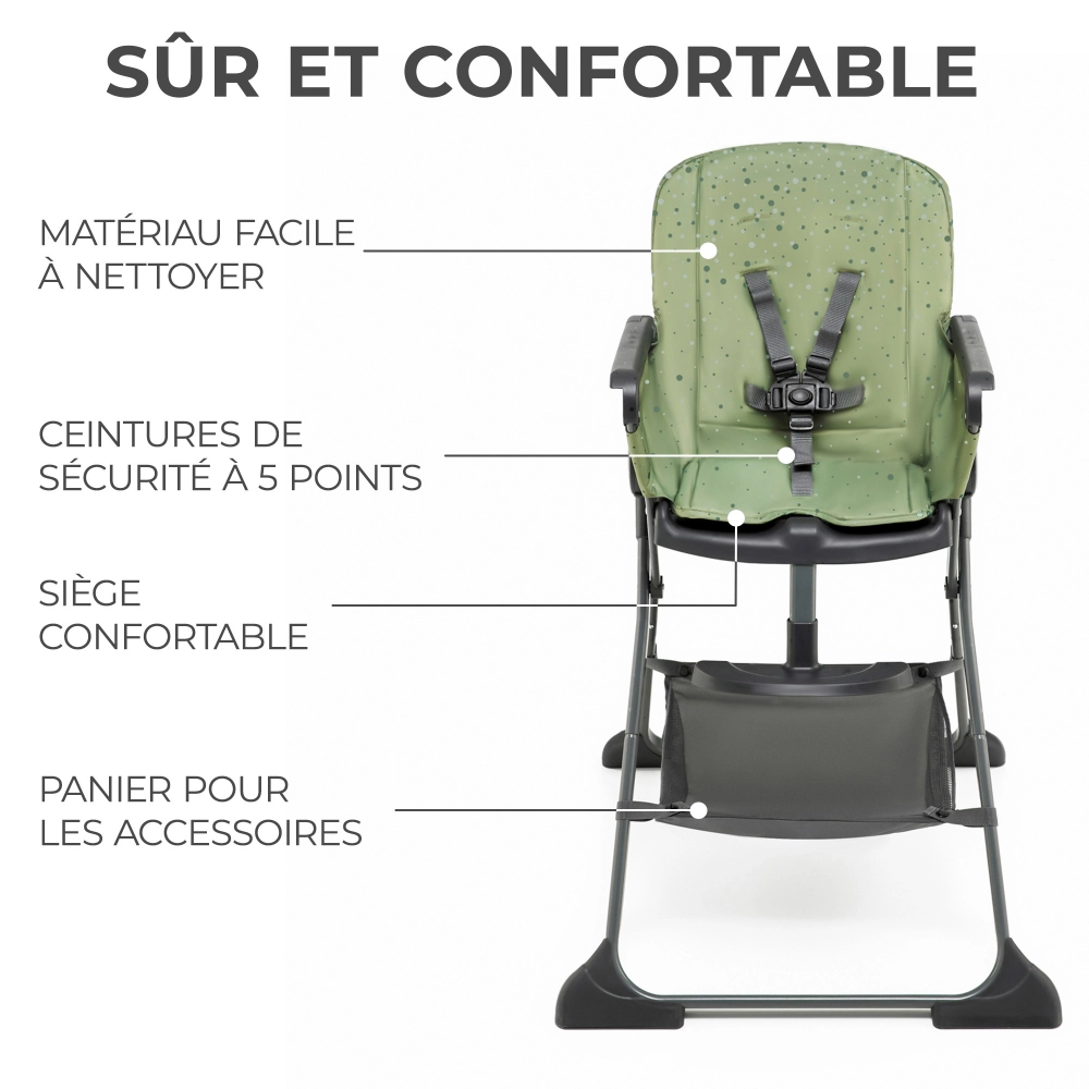 Chaise haute Kinderkraft Foldee - Green