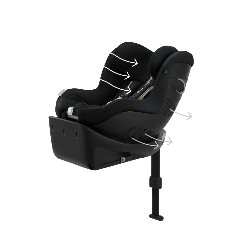 Siege Auto 61-105cm Cybex Sirona Gi i-Size avec base incluse - Moon Black (Plus)