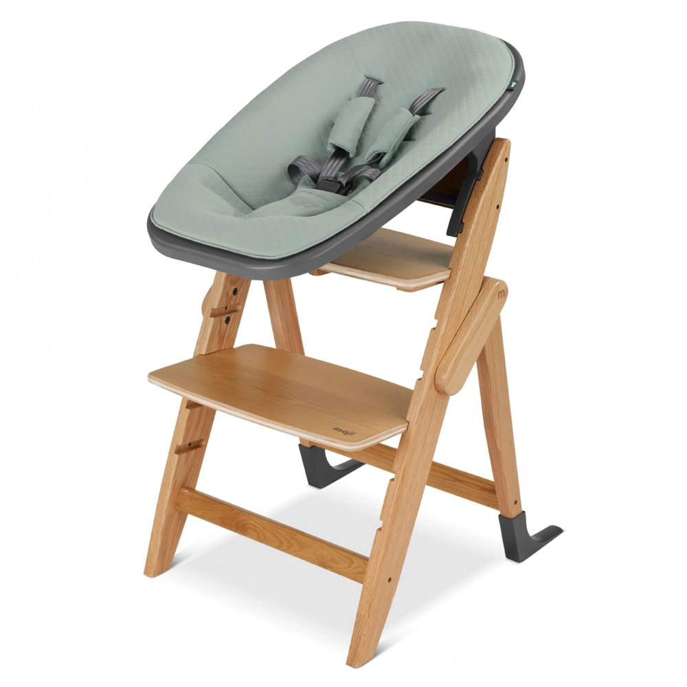 Chaise Haute Moji Yippy Plain - Cloud + Assise Nouveau-Né - Mint