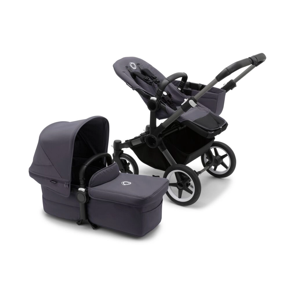 Poussette Bugaboo Donkey 5 Mono - Châssis Graphite + Nacelle - Bleu tonnerre