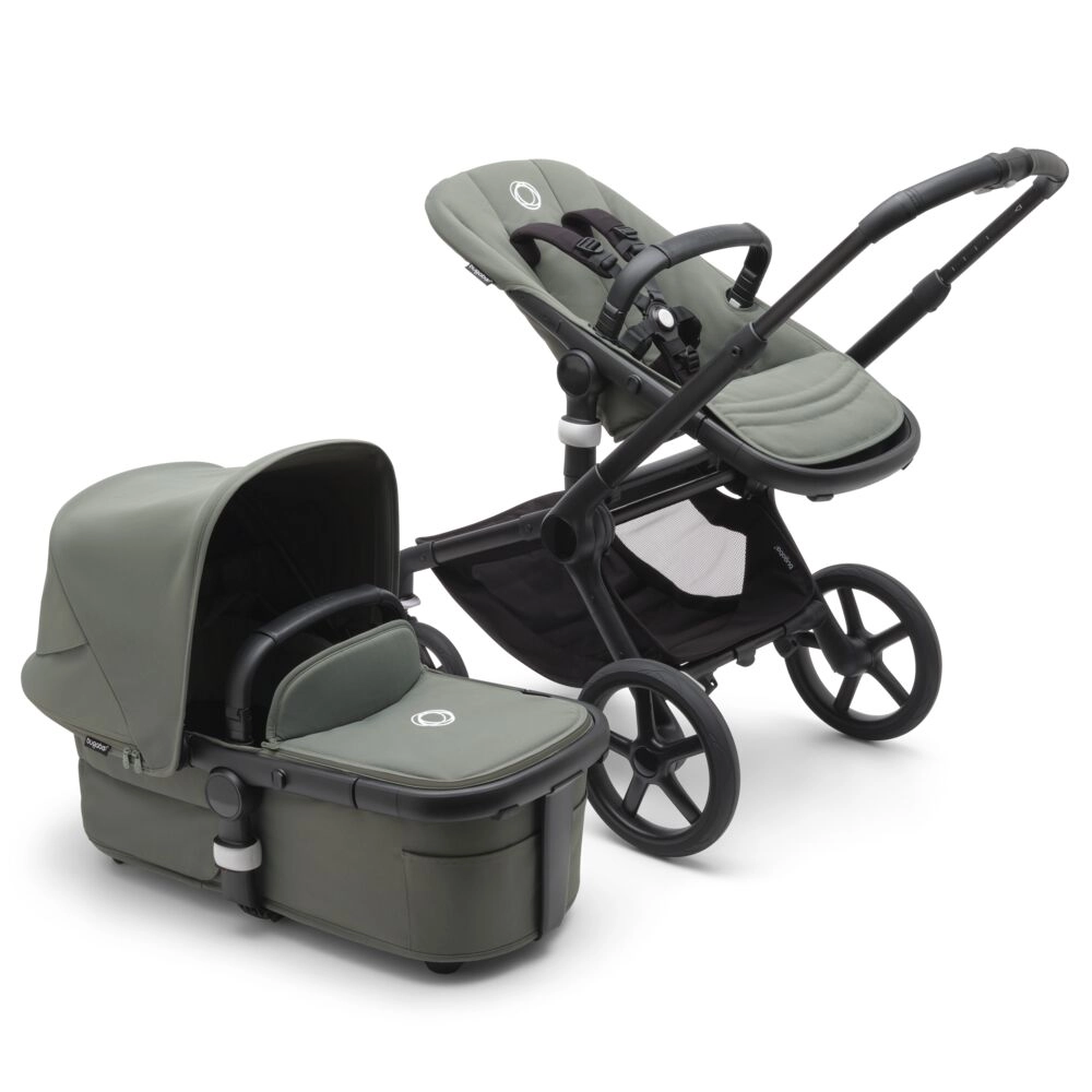 Poussette Bugaboo Fox 5 - Châssis Noir + Nacelle - Vert Forêt