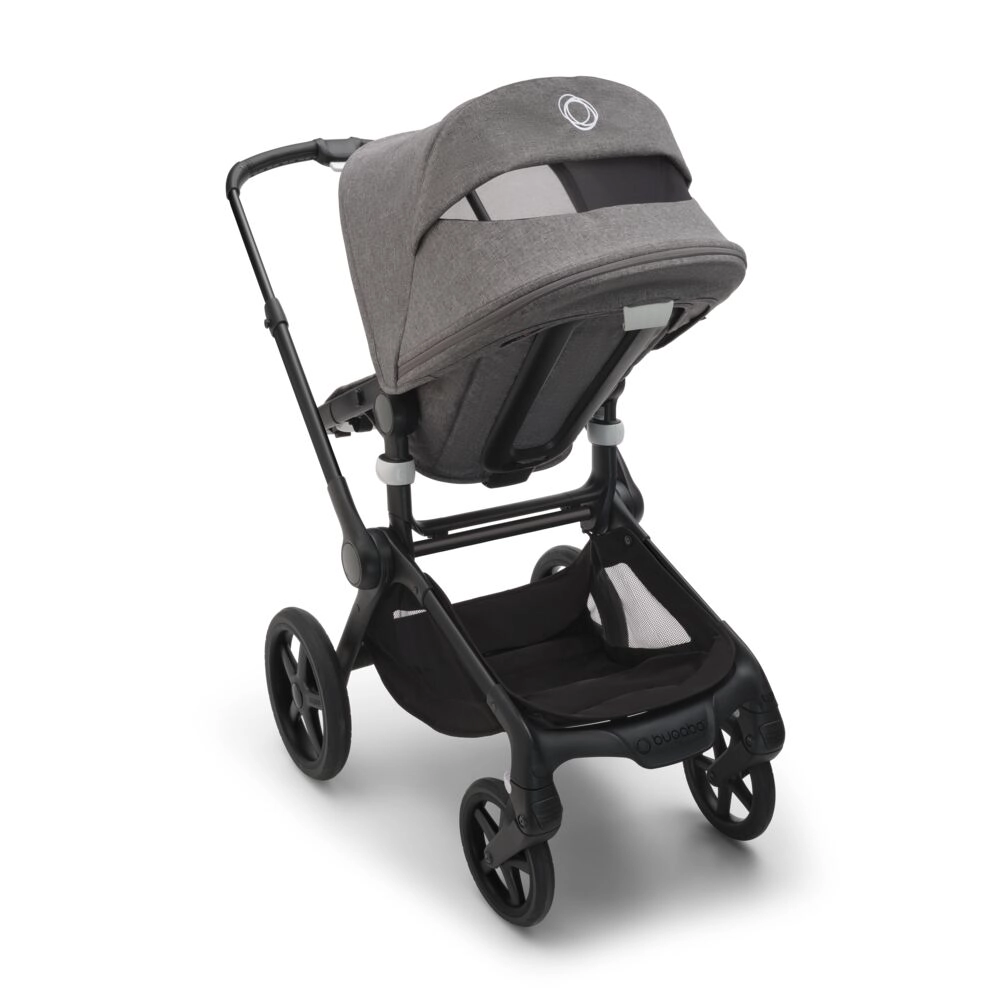 Poussette Bugaboo Fox 5 - Châssis Noir + Nacelle - Gris Chiné