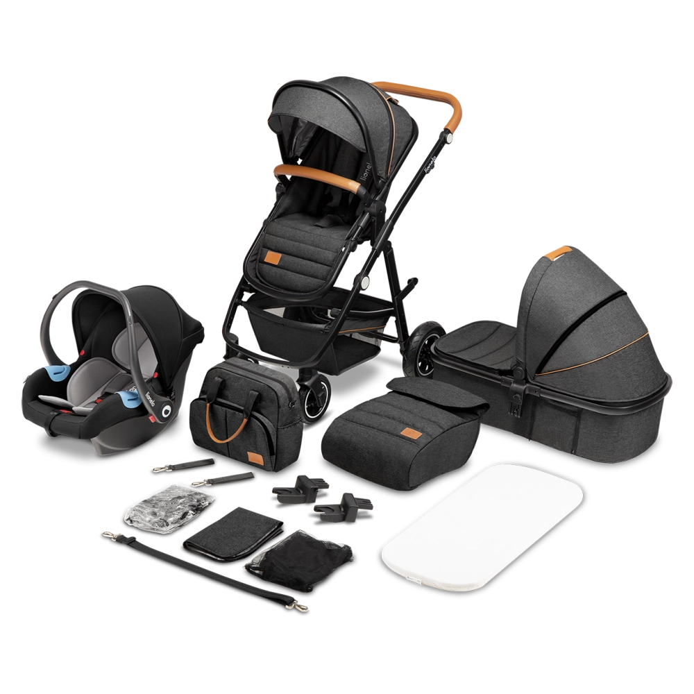 Poussette Lionelo Amber + Nacelle - Grey Graphite