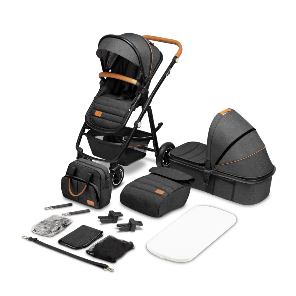 Poussette Lionelo Amber + Nacelle - Grey Graphite