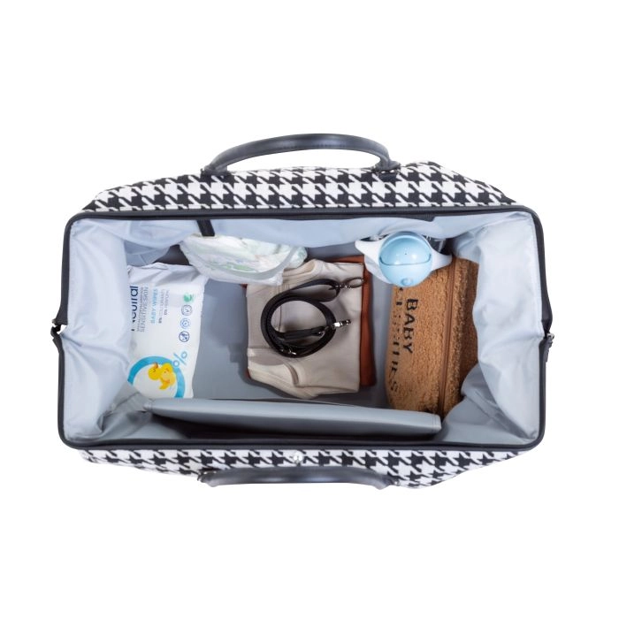 Sac à Langer Childhome Mommy Bag - Pied de Poule Noir