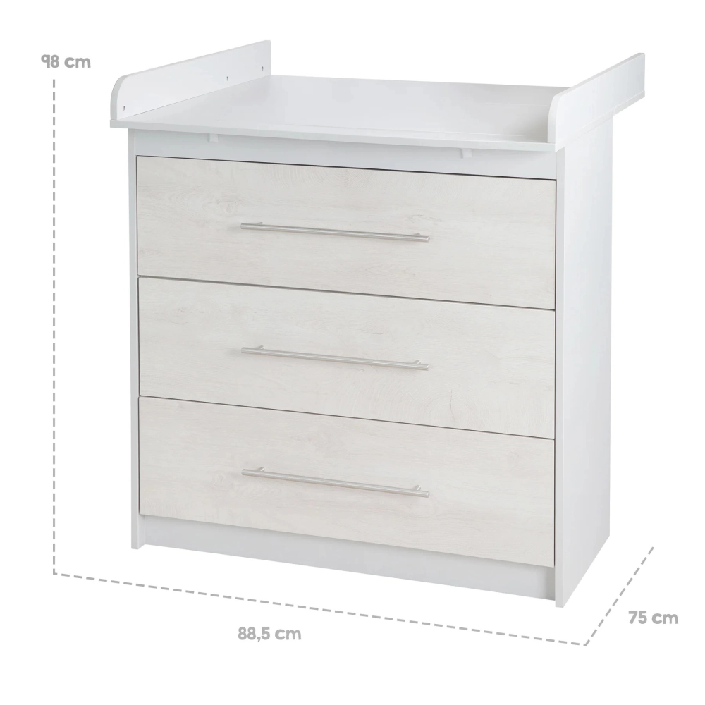 Chambre Roba Maren 2 (Commode Small) - Gris Clair