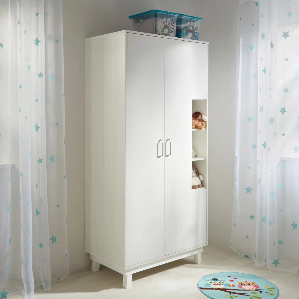 Chambre Roba Nordic Weiss (Armoire 2 Portes) - Blanc