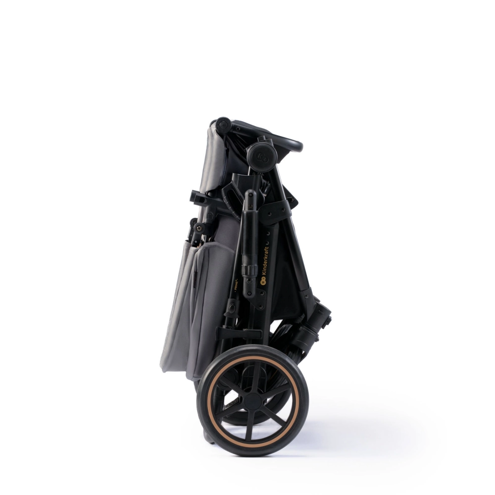 Poussette Kinderkraft Prime 2 + Nacelle + Coque Auto Mink Pro - Shadow Grey