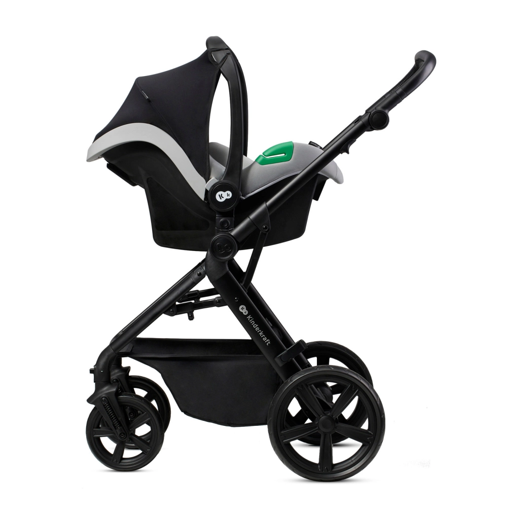 Poussette Kinderkraft Newly + Nacelle + Coque Auto Mink Pro - Moonlight Grey