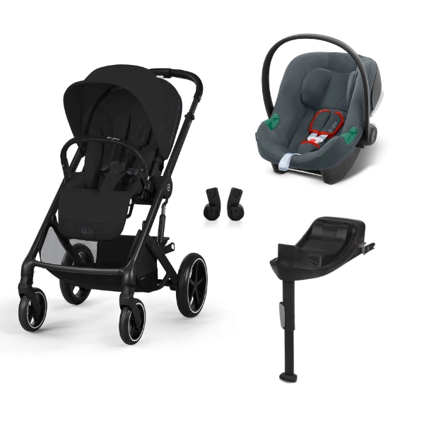 Poussette Cybex Balios S Lux 2 BLK - Moon Black + Coque Auto Aton B2 - Steel Grey + Base One