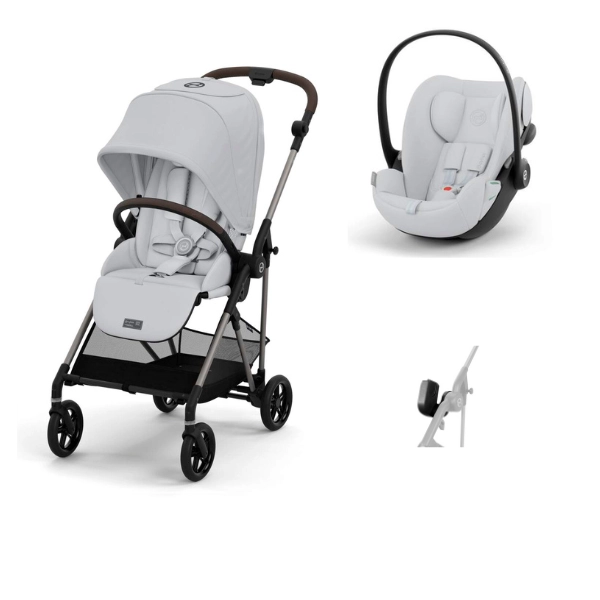 Poussette Cybex Melio 4 TPE- Fog Grey + Coque Auto Cloud G i-Size - Fog Grey