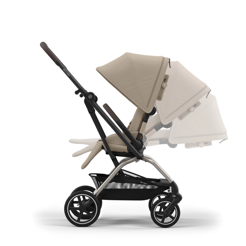 Poussette Cybex Eezy S Twist+ 2 TPE - Almond Beige + Nacelle Cybex Cot S - Almond Beige